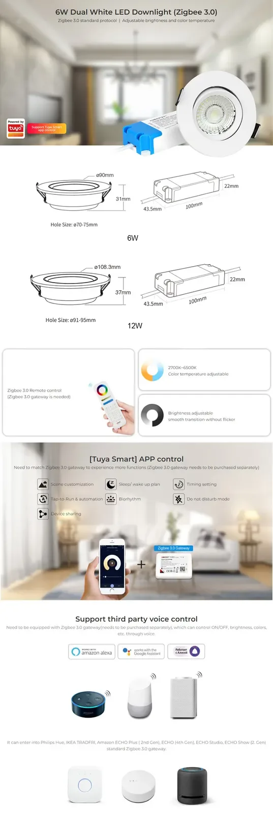 06A ZB 6W Dimmable Dual White Commercial Downlights detail 06