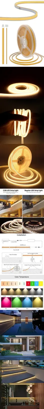 DC24V IP68 Waterproof COB LED Tape Light detail 08