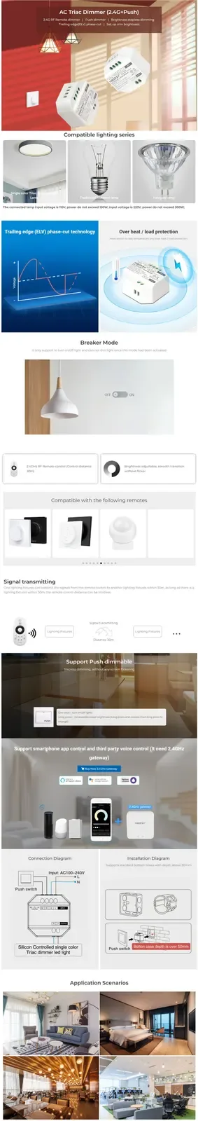 4G RF TRI Triac Dimmer Supports Push Dimming detail 07