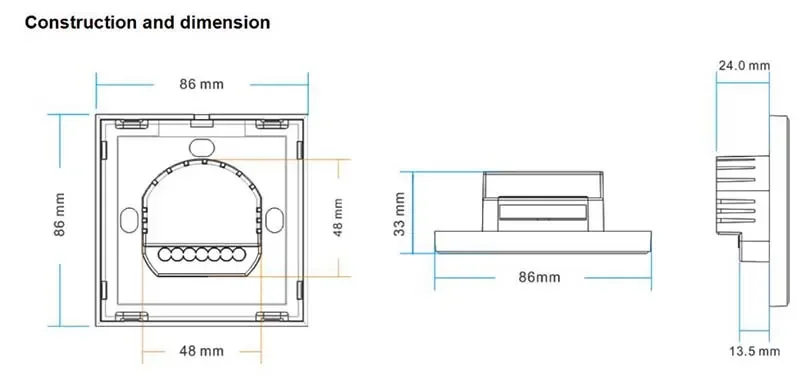 4G Wireless CCT 4 Zones Touch Wall Panel Remote detail 06