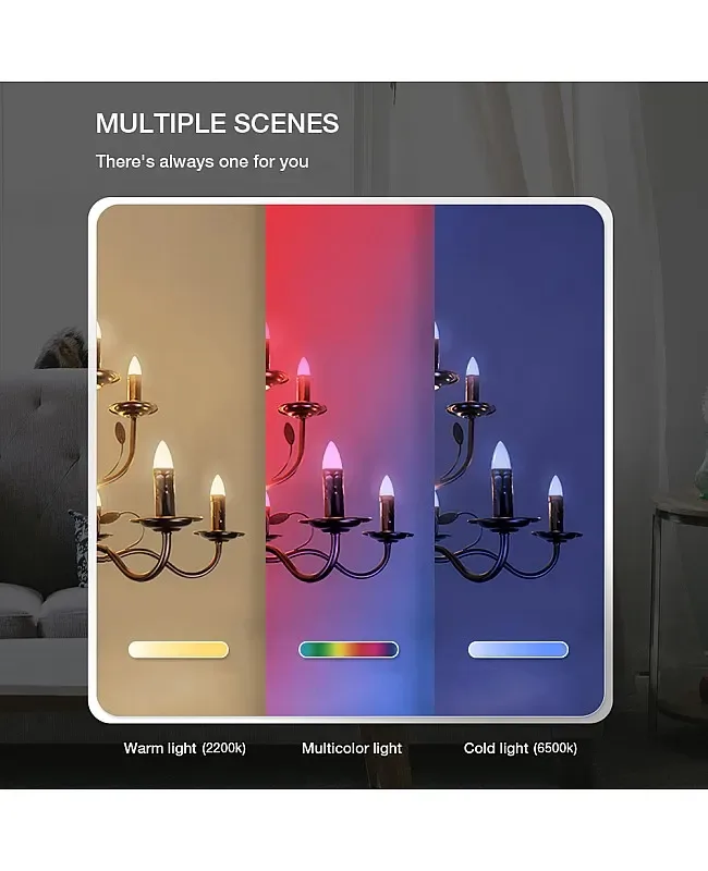 4W RGB+CCT Candle Light Bulb Pro detail 06