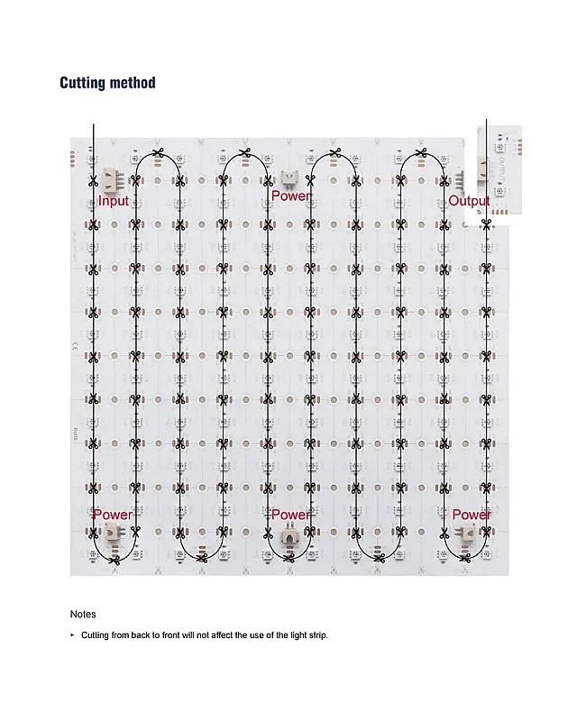 12V Digital Individually Addressable Cuttable RGB LED Sheets detail 04
