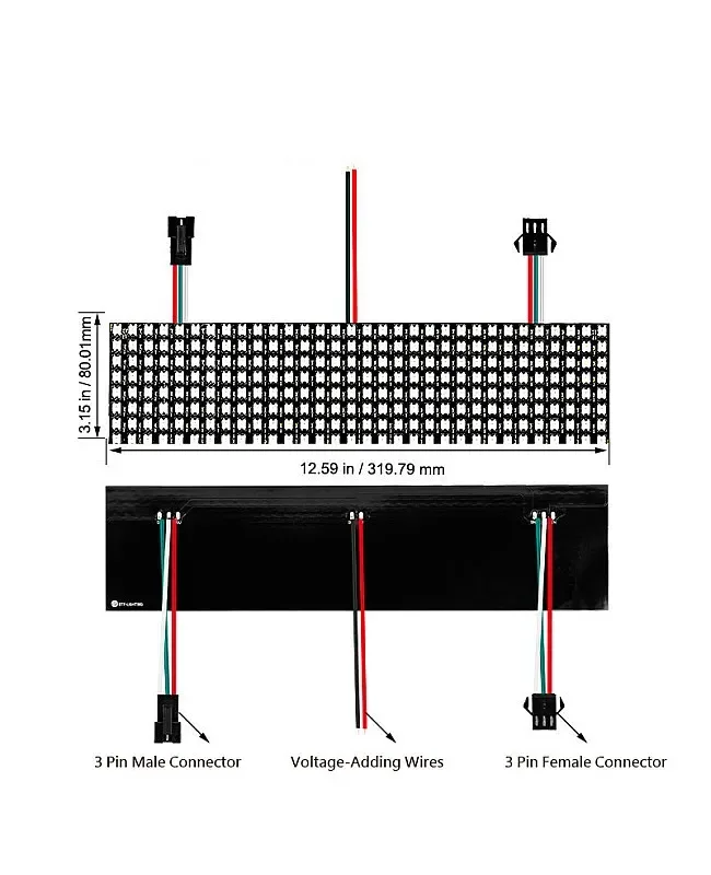 8*8/16*18/8*32 WS2812B Programmable LED Matrix Panel Screen detail 04