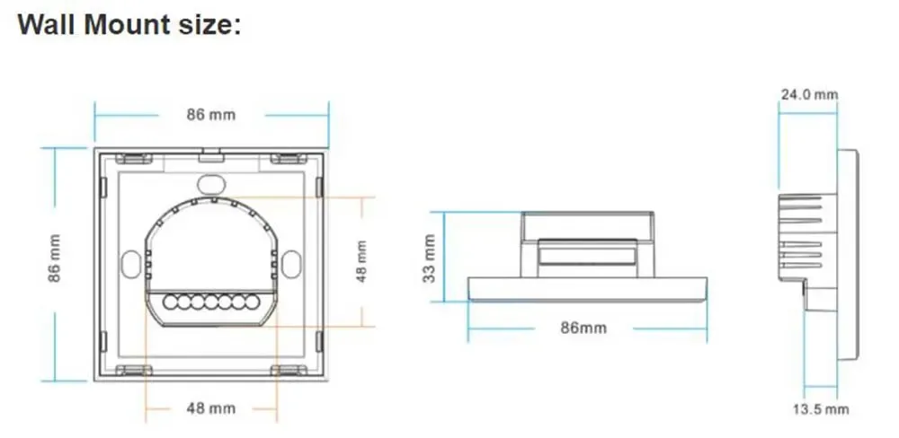 RF Full Touch Wall Panel LED Remote detail 10
