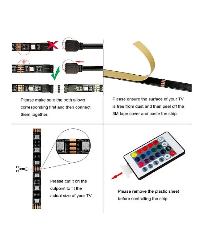 DC5V USB RGB TV LED Strip detail 06