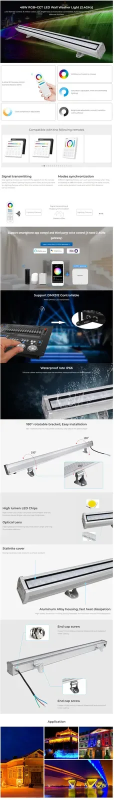 48W 48 RGB CCT Wall Wash Landscape Lighting detail 08