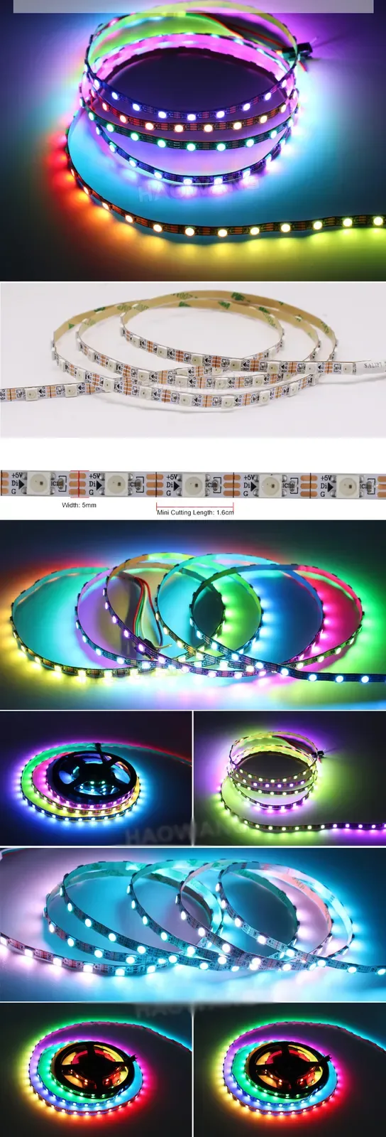 WS2812B LED Strips 5MM 5050 SMD DC5V Individually Addressable detail 07