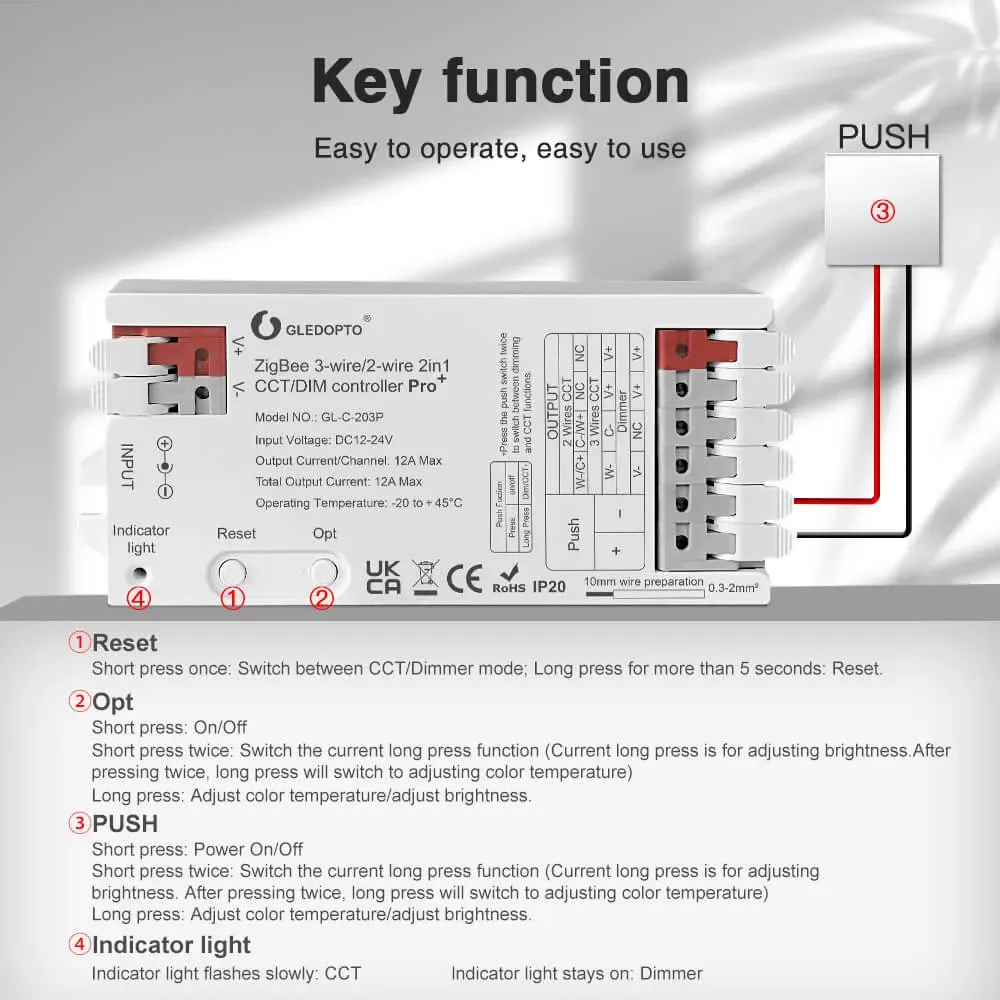2 Wire Tunable White Zigbee LED Strip Controller detail 07