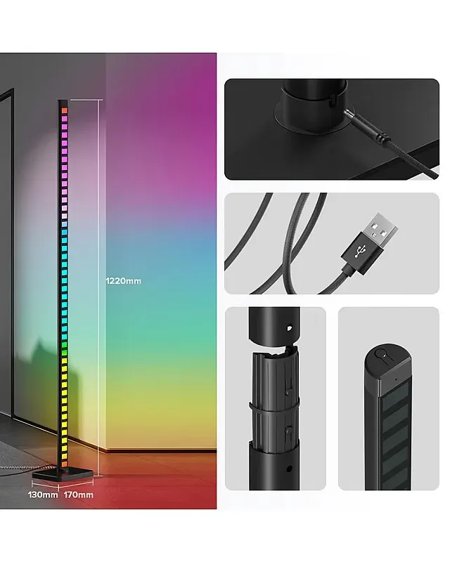 Smart Corner LED Floor Lamps RGB WS2812B With Remote detail 05