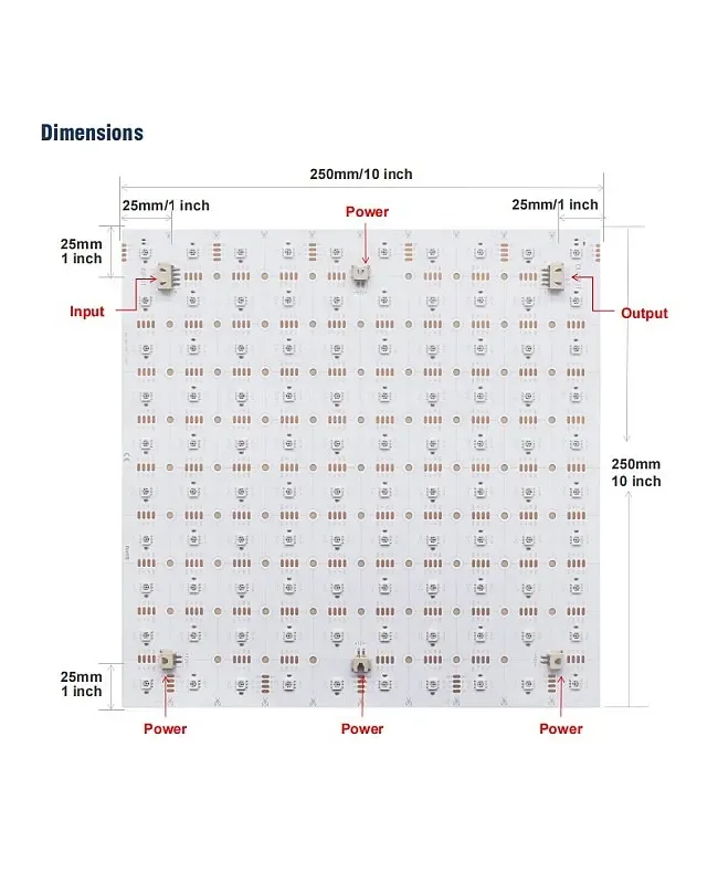12V Digital Individually Addressable Cuttable RGB LED Sheets detail 03