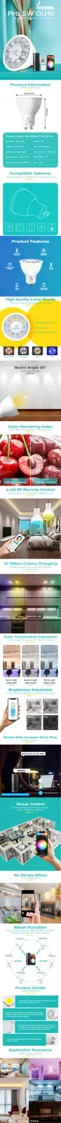 5W GU10 RGB CCT Zigbee Pro Lamp detail 08