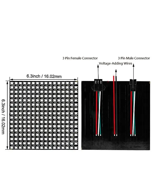8*8/16*18/8*32 WS2812B Programmable LED Matrix Panel Screen detail 03