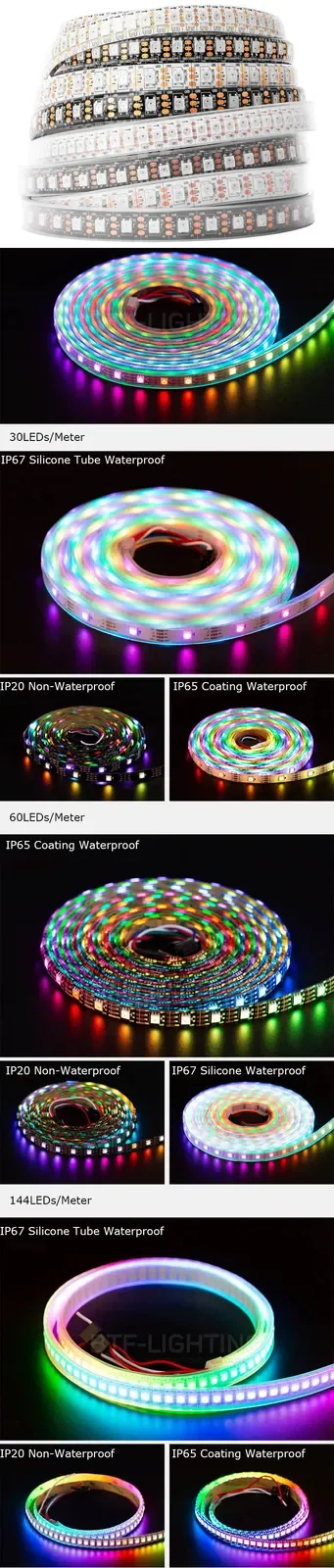 WS2812B LED Strips Individually Addressable Full Color DC5V detail 09