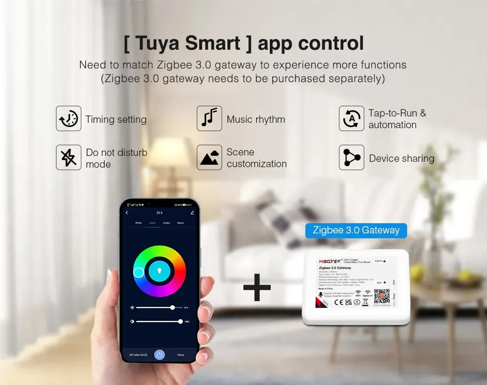 5 In 1 RGBWW Controller Zigbee 3.0+2.4G Wireless detail 10
