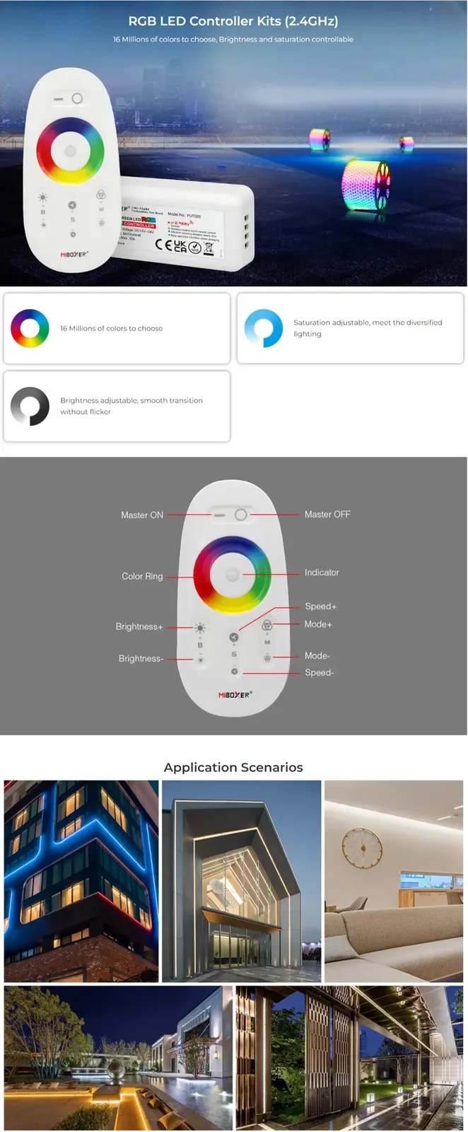 4G RF RGB Controller With Touch Remote detail 07