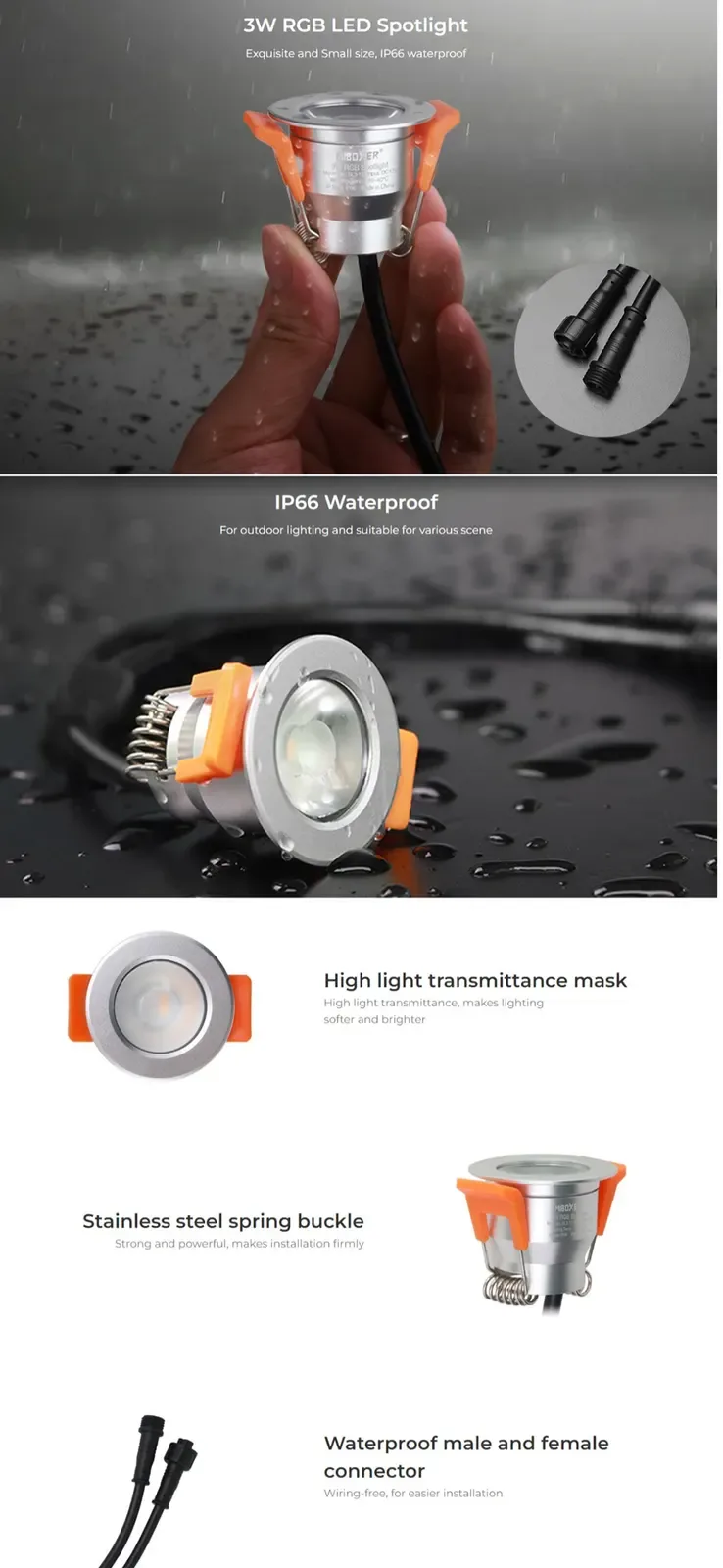 12 3W RGB Outdoor LED Spotlight detail 07