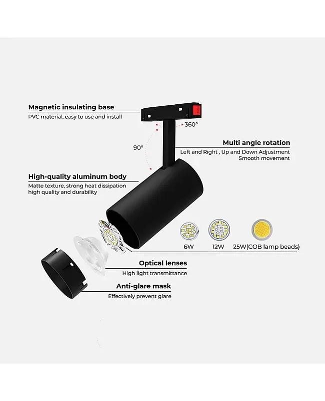 12W RGB+CCT Magnetic Track Lighting Ceiling Zigbee detail 05