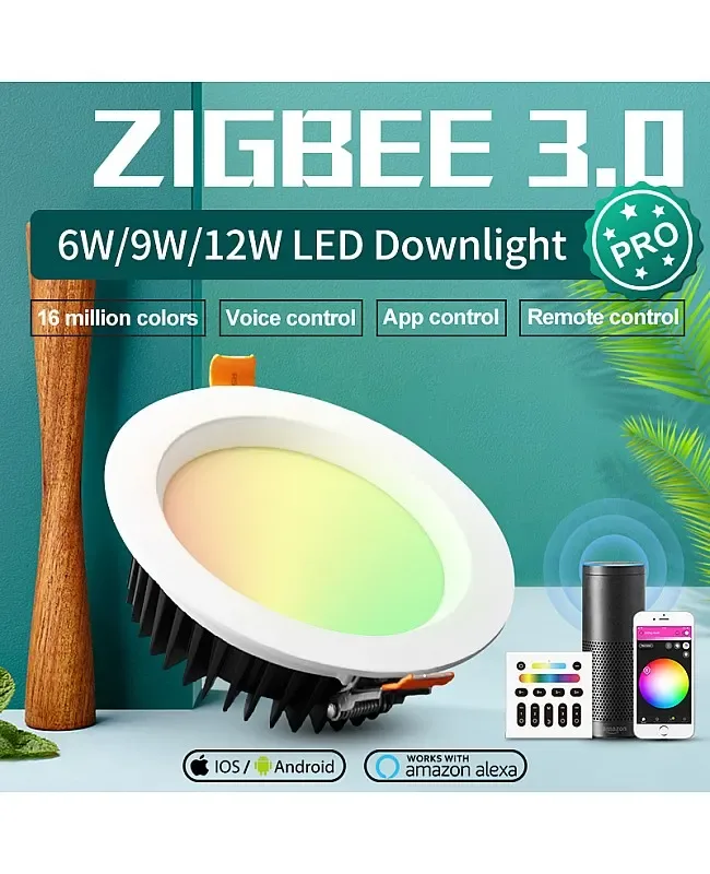 6/9/12W Zigbee Downlight Pro RGB CCT APP Voice Control detail 03