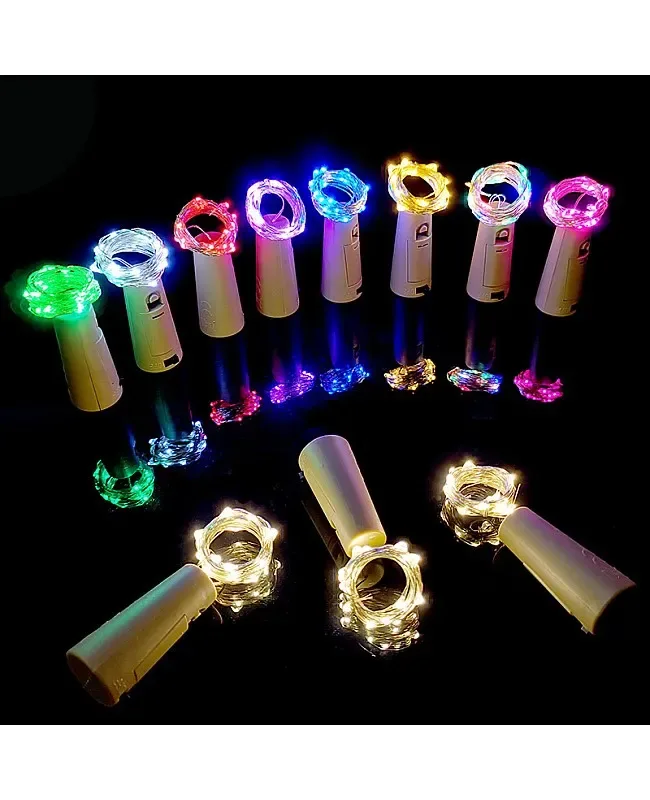 Button Battery Powered Cork Copper Wire Lights detail 02