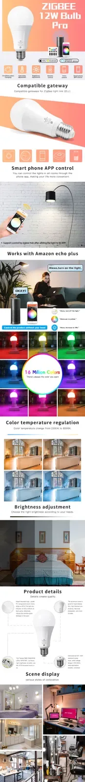 12W RGB CCT Zigbee Light Bulbs detail 09