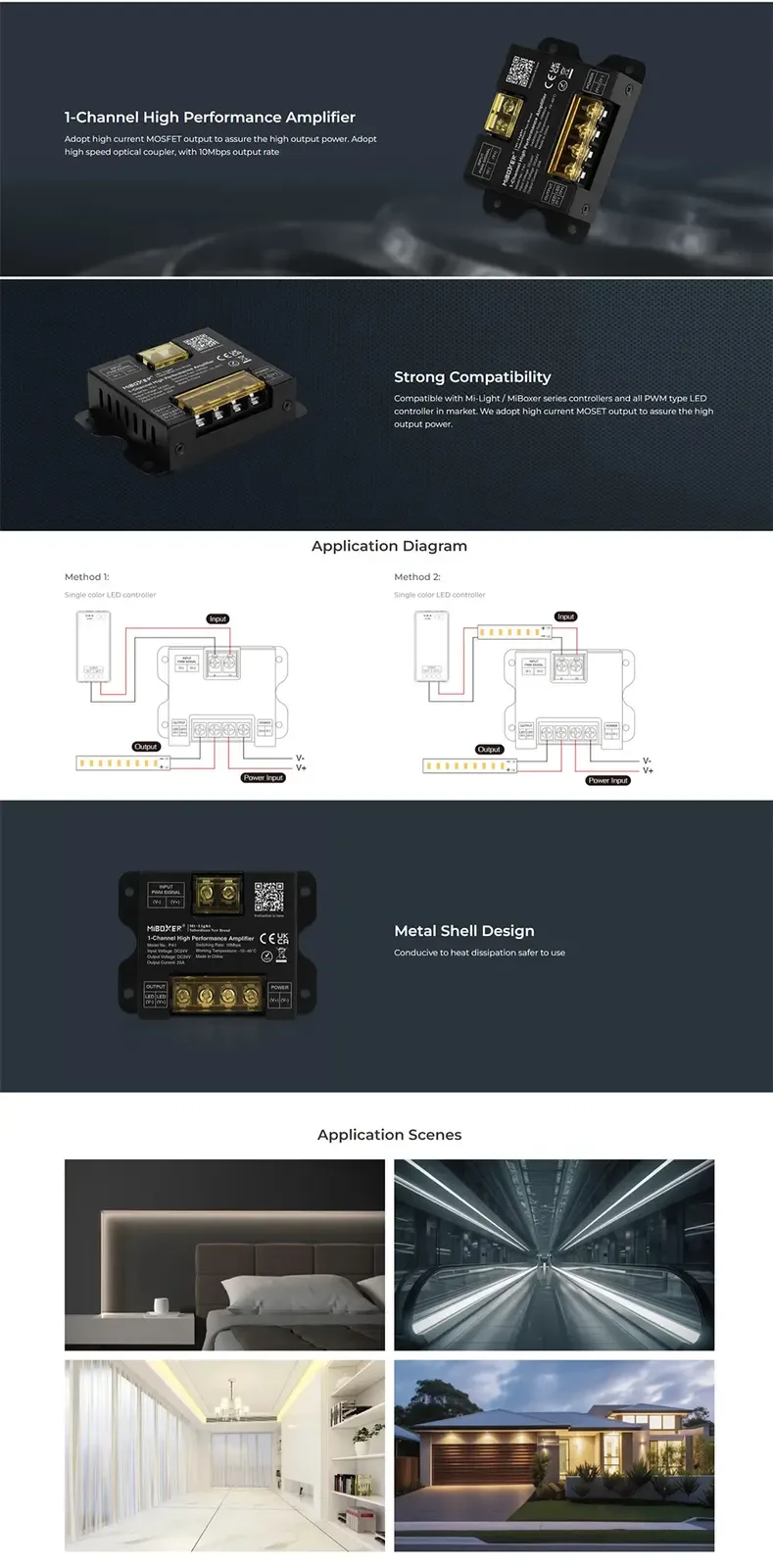 DC24V 1 Channel Amplifier For Single Color LEDs detail 05