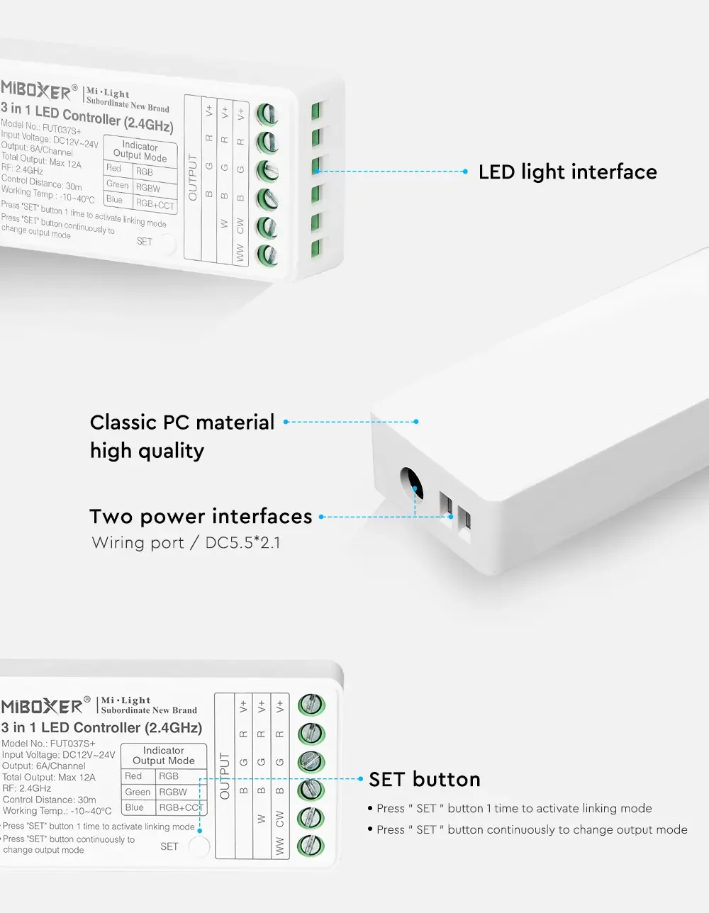 + 3 In 1 2.4G 2.4 GHz wireless controllers For RGB RGBW RGB+CCT detail 12