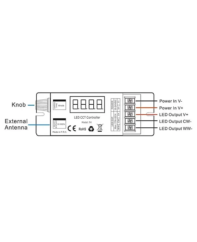 400W CCT Tunable White PWM Dimmer With Knob Switch detail 05