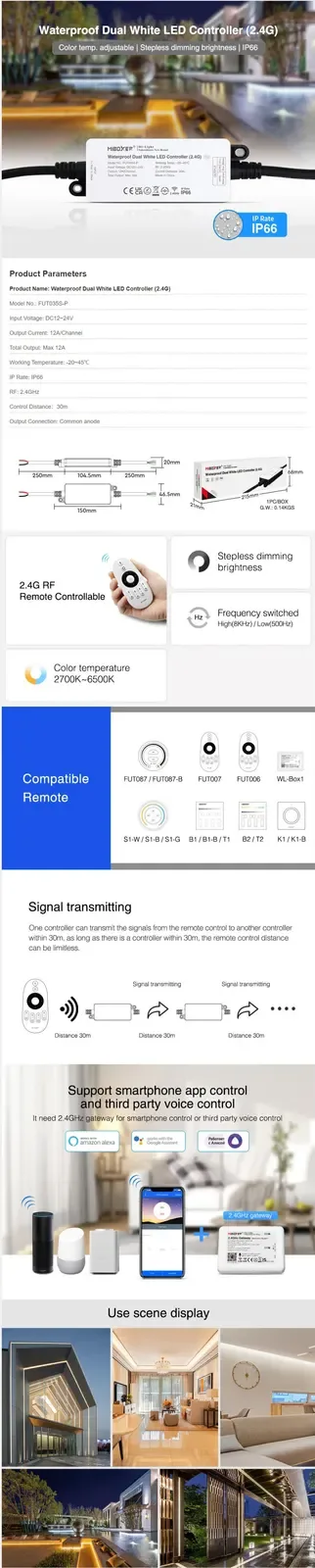 4G Dual White Waterproof Outdoor Controller Dimmable detail 07