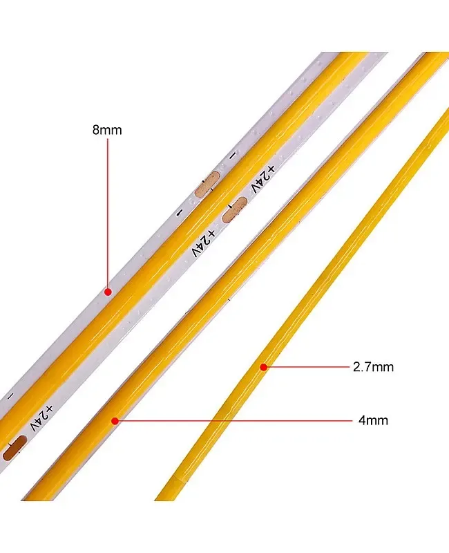 Super Narrow 2.7mm DC12V Flexible COB LED Stripe detail 18