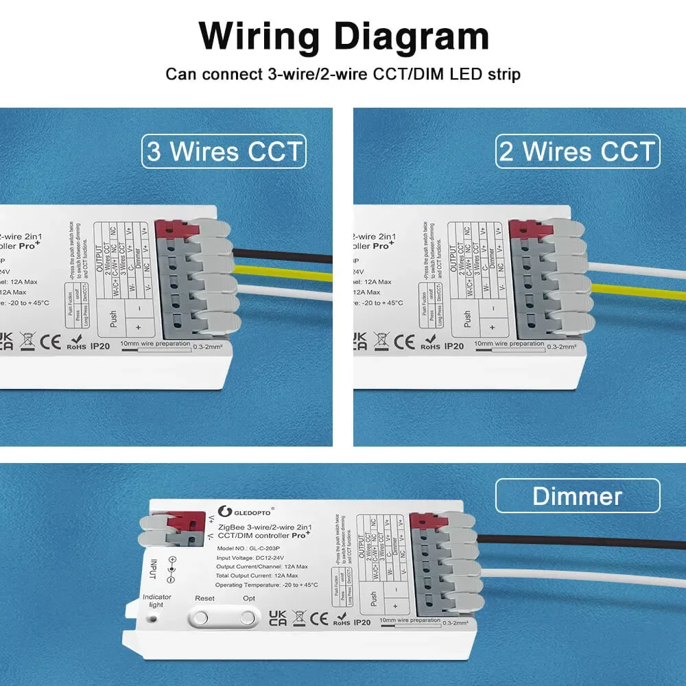 2 Wire Tunable White Zigbee LED Strip Controller detail 10