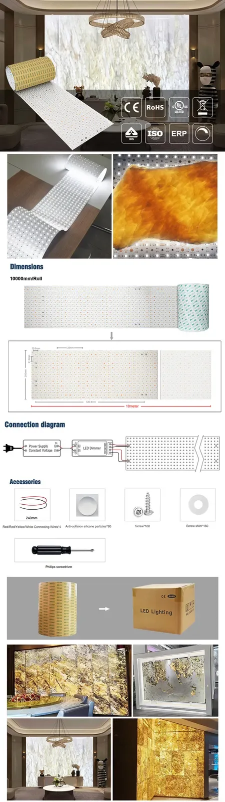10m Long 24V LED Backlight Sheets detail 08