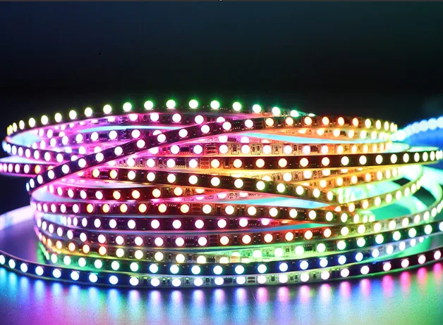 Addressable LED strip used as a physical light-source example
