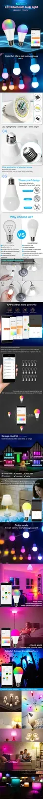 RGB+CCT Bluetooth Compatible Light Bulb detail 10
