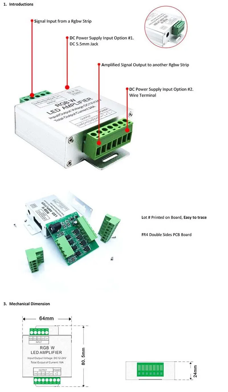 12V 288W LED RGBW Amplifier detail 06