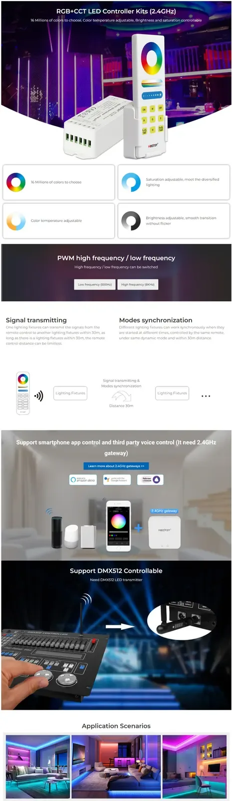 RGB+CCT Smart LED Controller With RF Remote detail 07