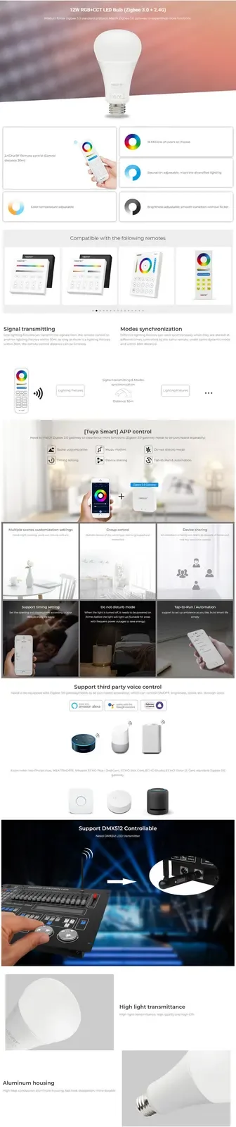 RGBWW Smart Light Zigbee Bulbs detail 06