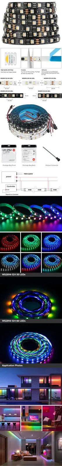 24V WS2814 RGBW RGBIC LED Strips 16.4FT detail 10