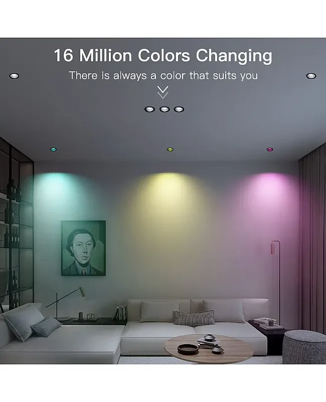 6W RGB+CCT Smart Zigbee Recessed Ceiling Light detail 06