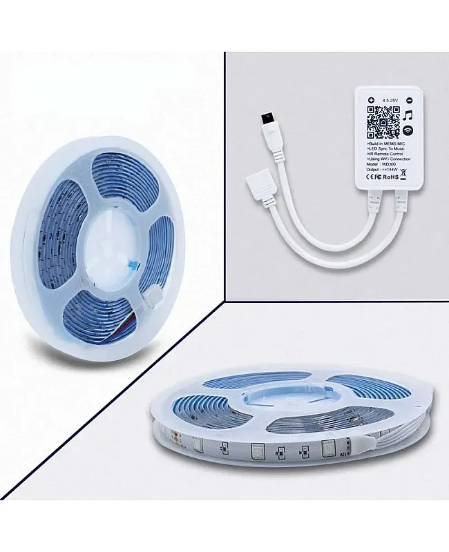 5050 RGB LED Strip Lights With WIFI Music LED Controller detail 03
