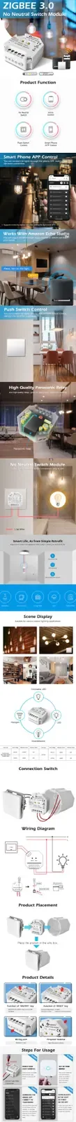 Zigbee 3.0 NO Neutral Smart Switch detail 08