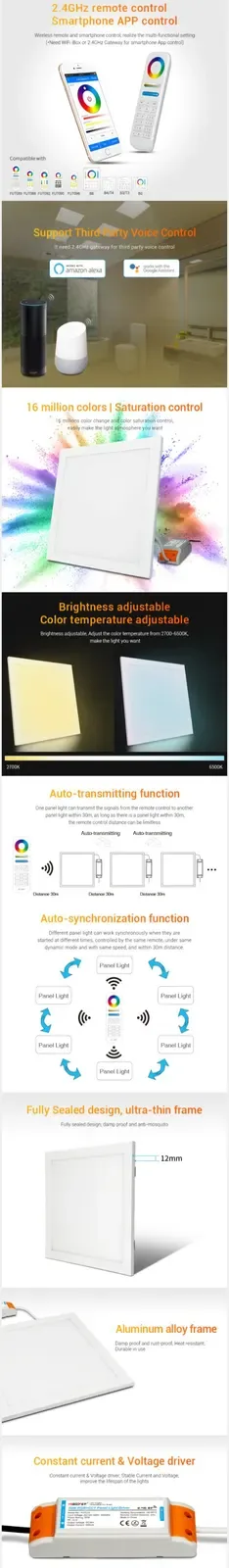 20W RGBWW Flat Panel LED Lights detail 08