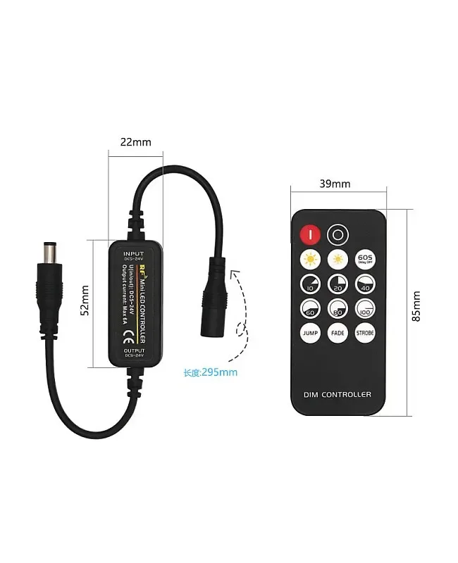 Mini Inline LED Dimmer 12V PWM With RF Remote Control detail 03