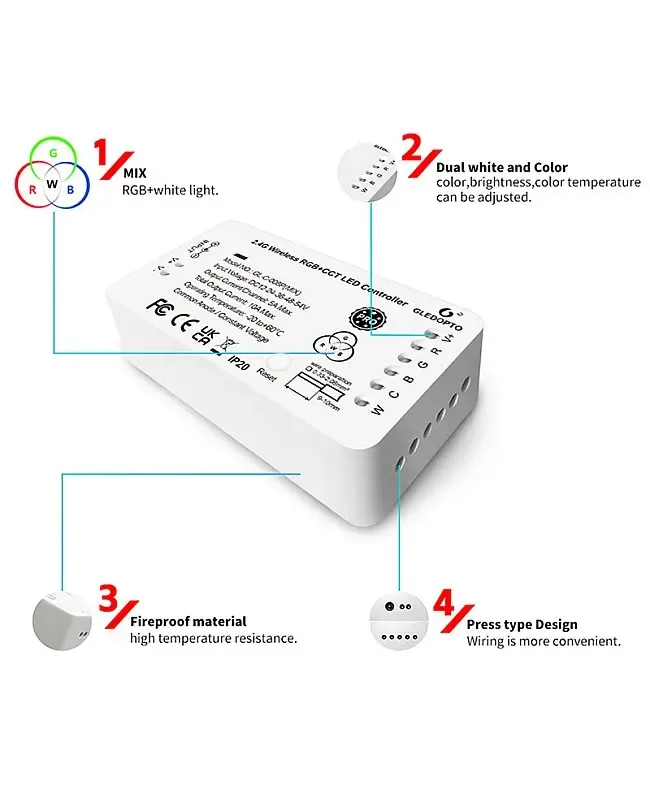 GL C Mix RGB CCT Zigbee LED Strip Remote Controller detail 06