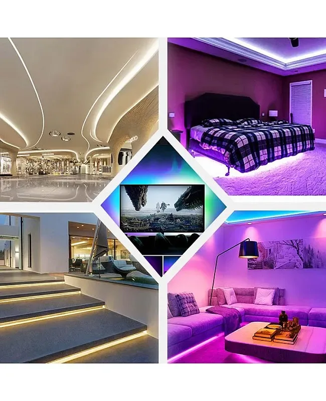 5050 RGB LED Strip Lights With WIFI Music LED Controller detail 08