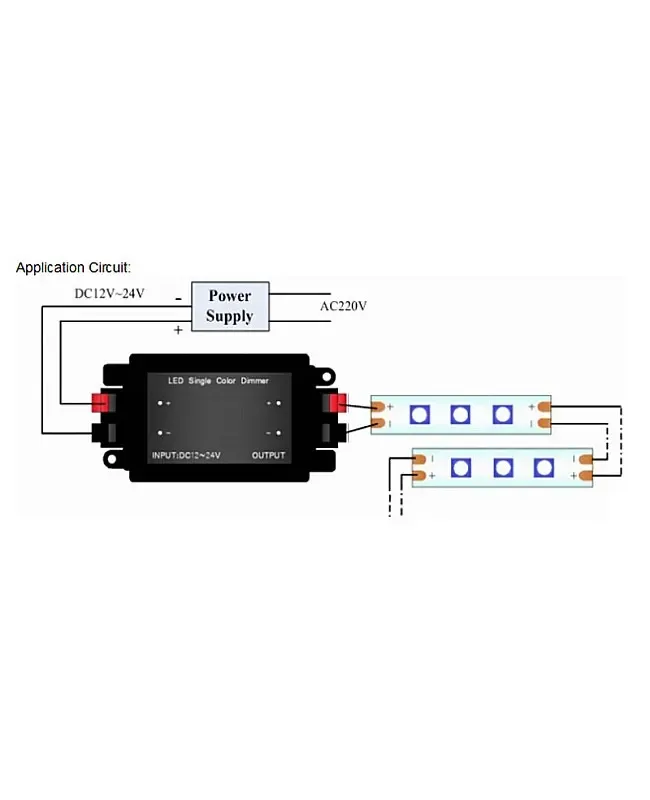 12V 8A 96W Adjustable Brightness LED Single Color Dimmer detail 05