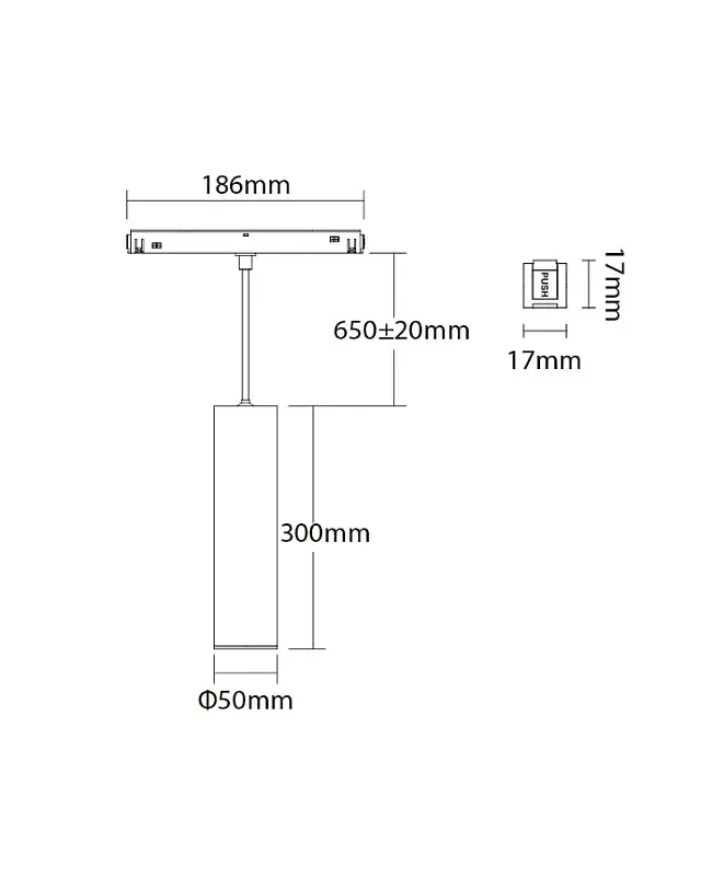 9W Dual White Magnetic Rail Pendant Light detail 03