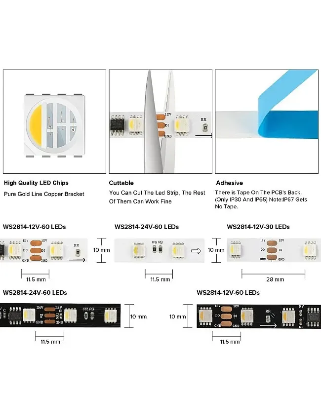 24V WS2814 RGBW RGBIC LED Strips 16.4FT detail 07