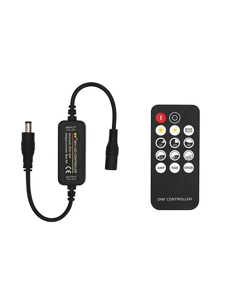 Mini Inline LED Dimmer 12V PWM With RF Remote Control / product image