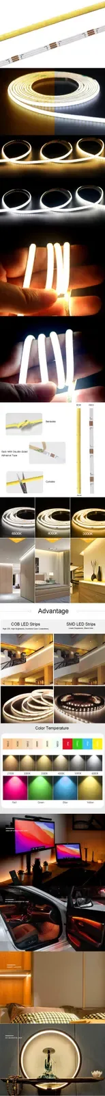 LED COB Tape 4MM Seamless Color Temperature Adjustable detail 07