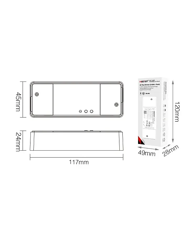 500W RF Push AC Triac Dimmer APP Control detail 04